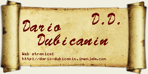 Dario Dubičanin vizit kartica